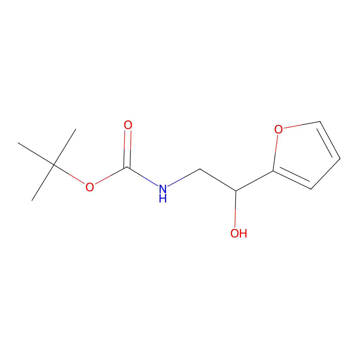 tert-butyl N-[2-(furan-2-yl)-2-hydroxyethyl]carbamate molecular structure, CAS 102090-72-2