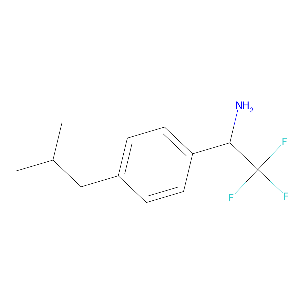 2,2,2-Trifluoro-1-(4-isobutylphenyl)ethan-1-amine molecular structure, CAS 1020918-61-9