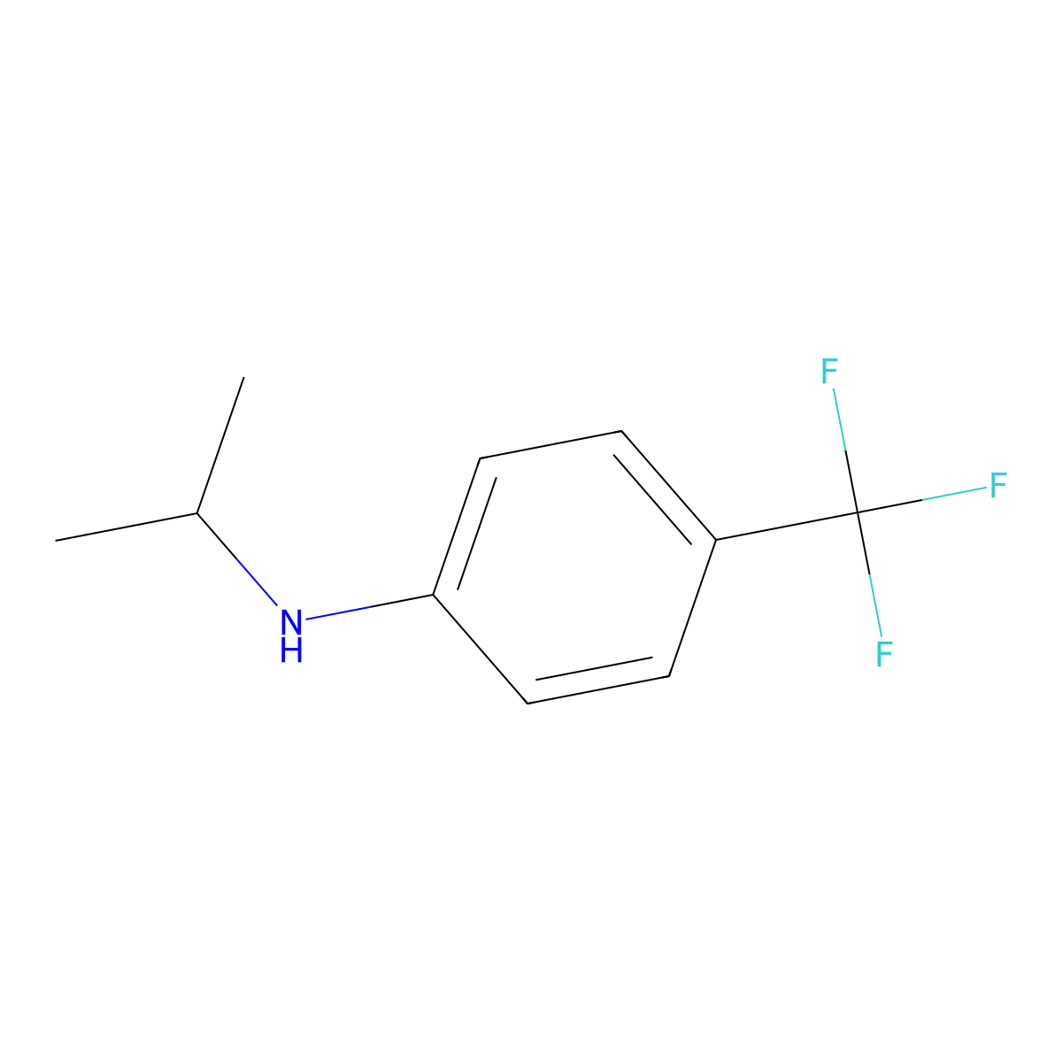 N-(propan-2-yl)-4-(trifluoromethyl)aniline molecular structure, CAS 1020920-65-3