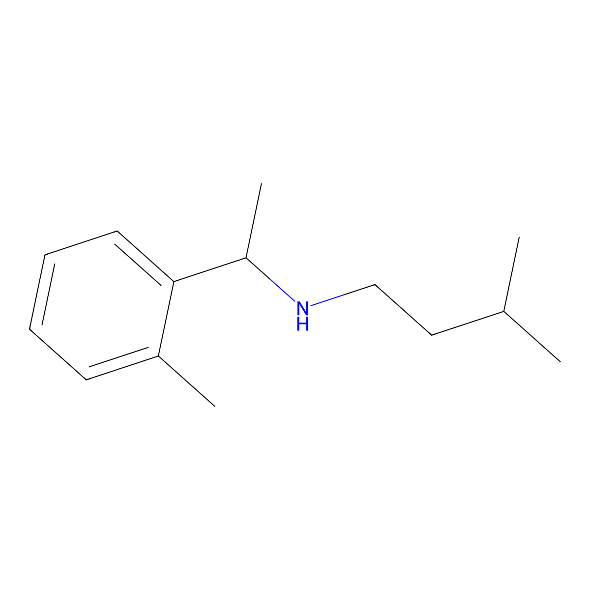 (3-Methylbutyl)[1-(2-methylphenyl)ethyl]amine molecular structure, CAS 1020926-39-9