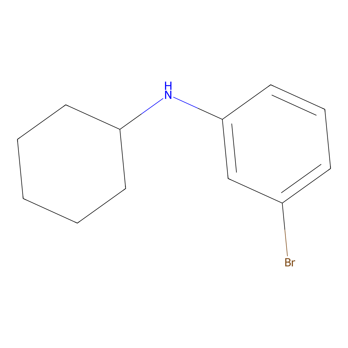 3-bromo-N-cyclohexylaniline molecular structure, CAS 1020930-79-3