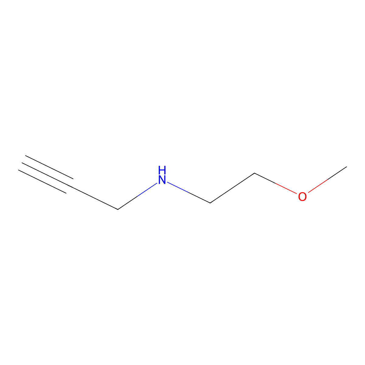 (2-Methoxyethyl)(prop-2-yn-1-yl)amine molecular structure, CAS 1020931-60-5