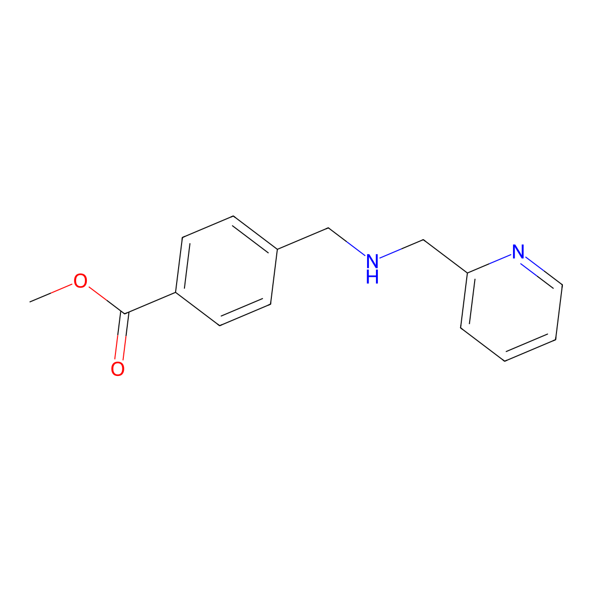 Methyl 4-{[(pyridin-2-ylmethyl)amino]methyl}benzoate molecular structure, CAS 1020931-98-9