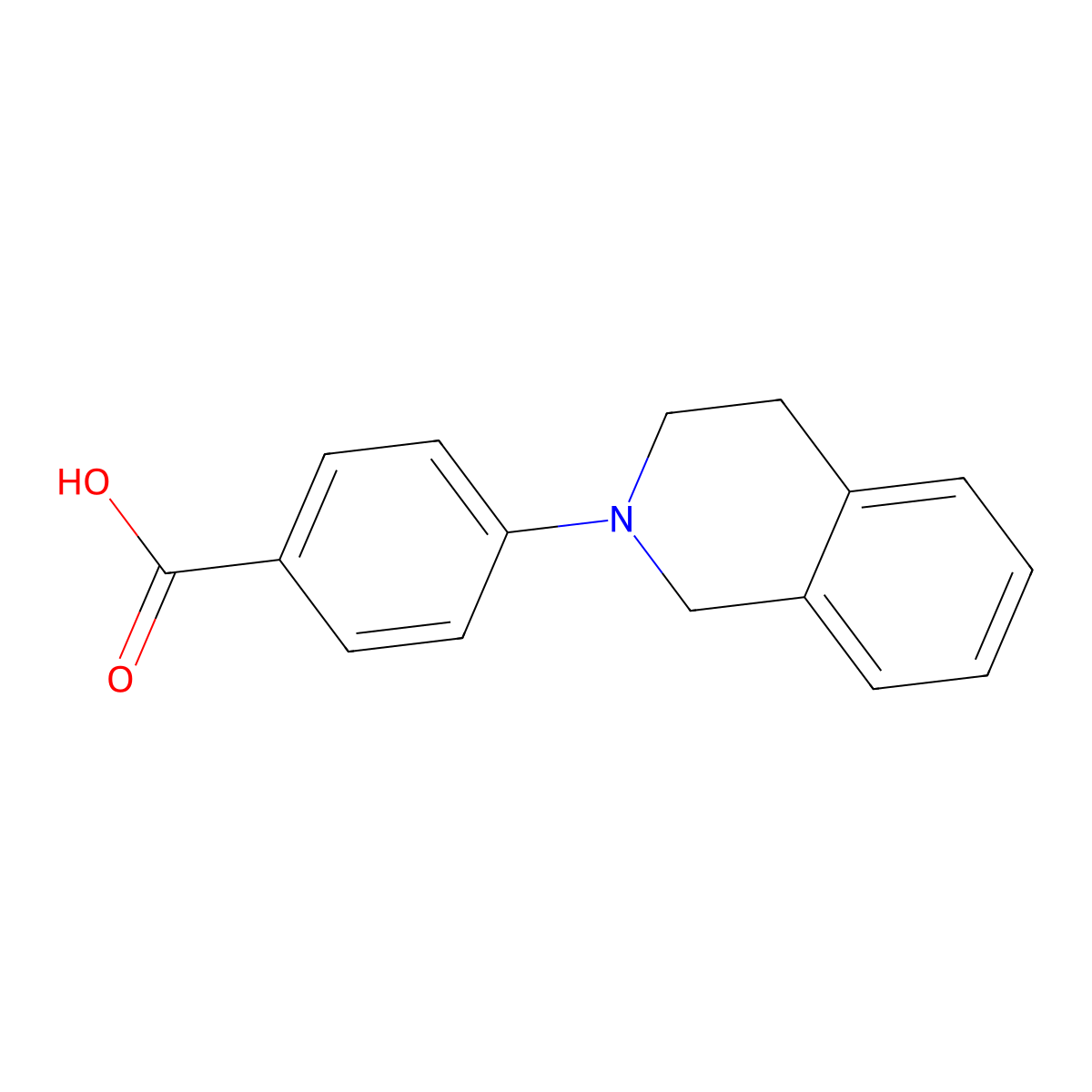 4-(1,2,3,4-Tetrahydroisoquinolin-2-yl)benzoic acid molecular structure, CAS 1020933-05-4