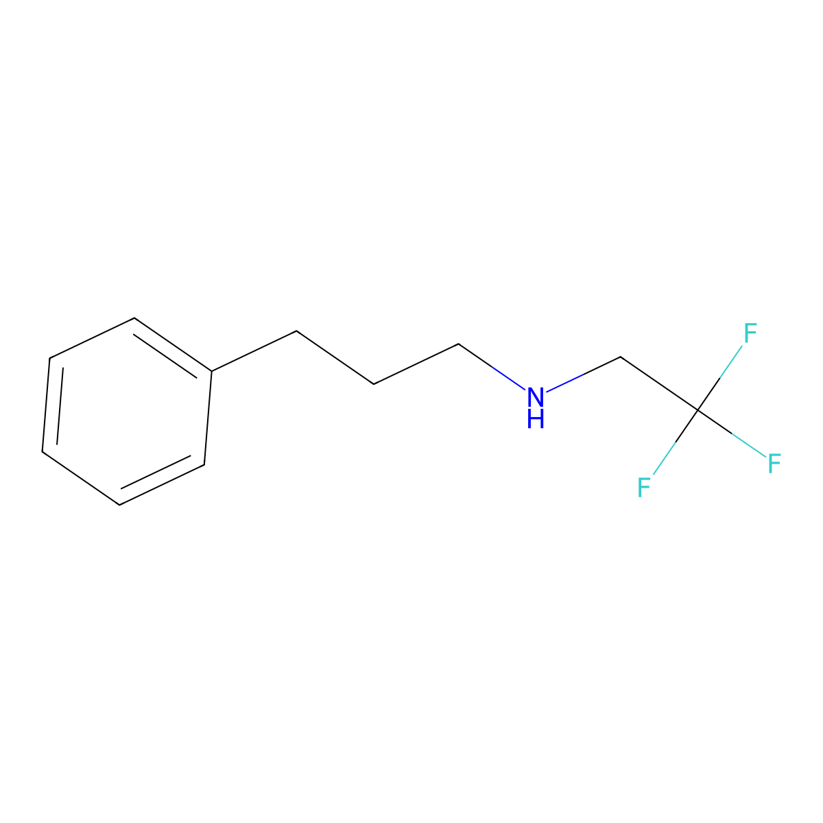 3-phenyl-N-(2,2,2-trifluoroethyl)propan-1-amine molecular structure, CAS 1020933-11-2