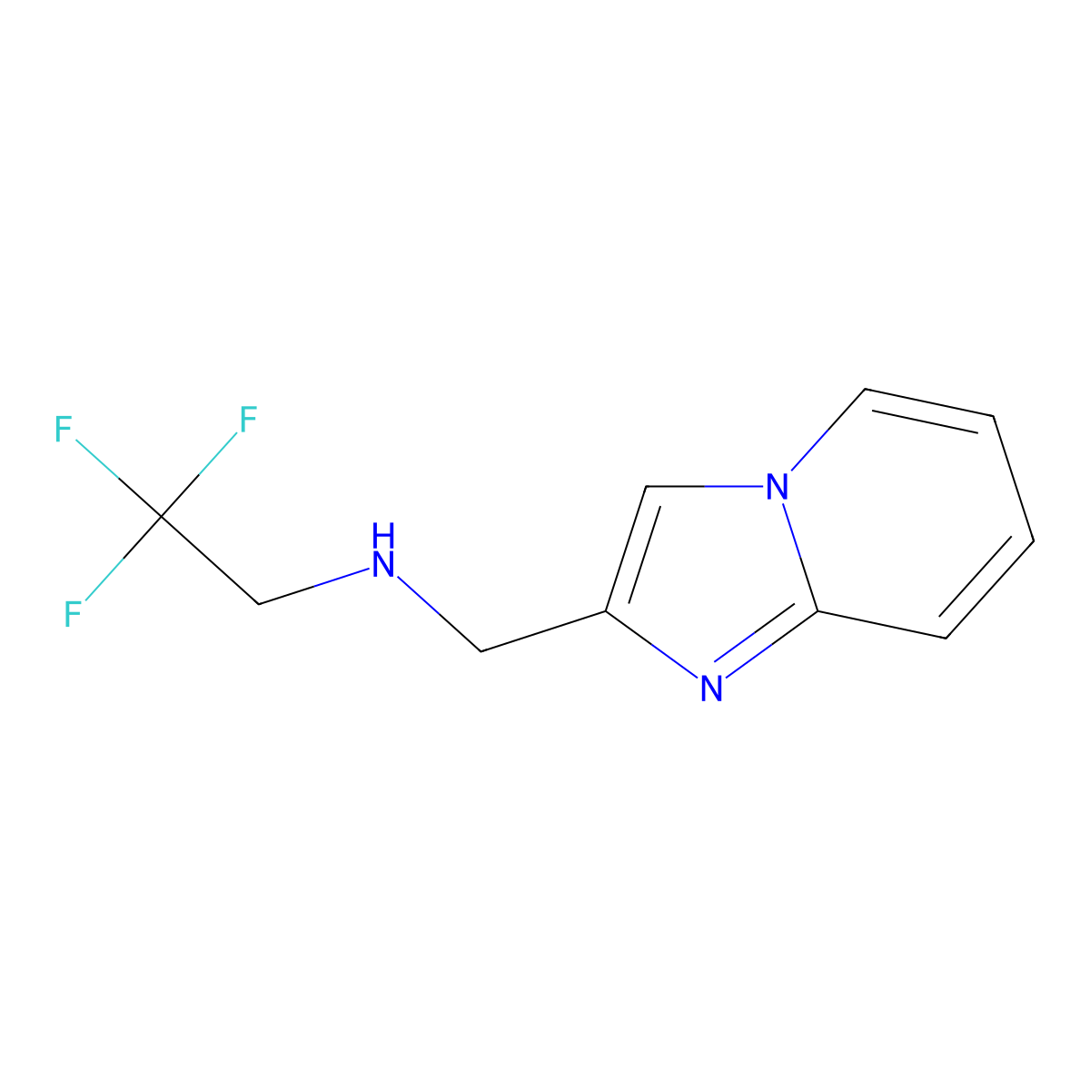 (Imidazo(1,2-a)pyridin-2-ylmethyl)(2,2,2-trifluoroethyl)amine molecular structure, CAS 1020933-75-8