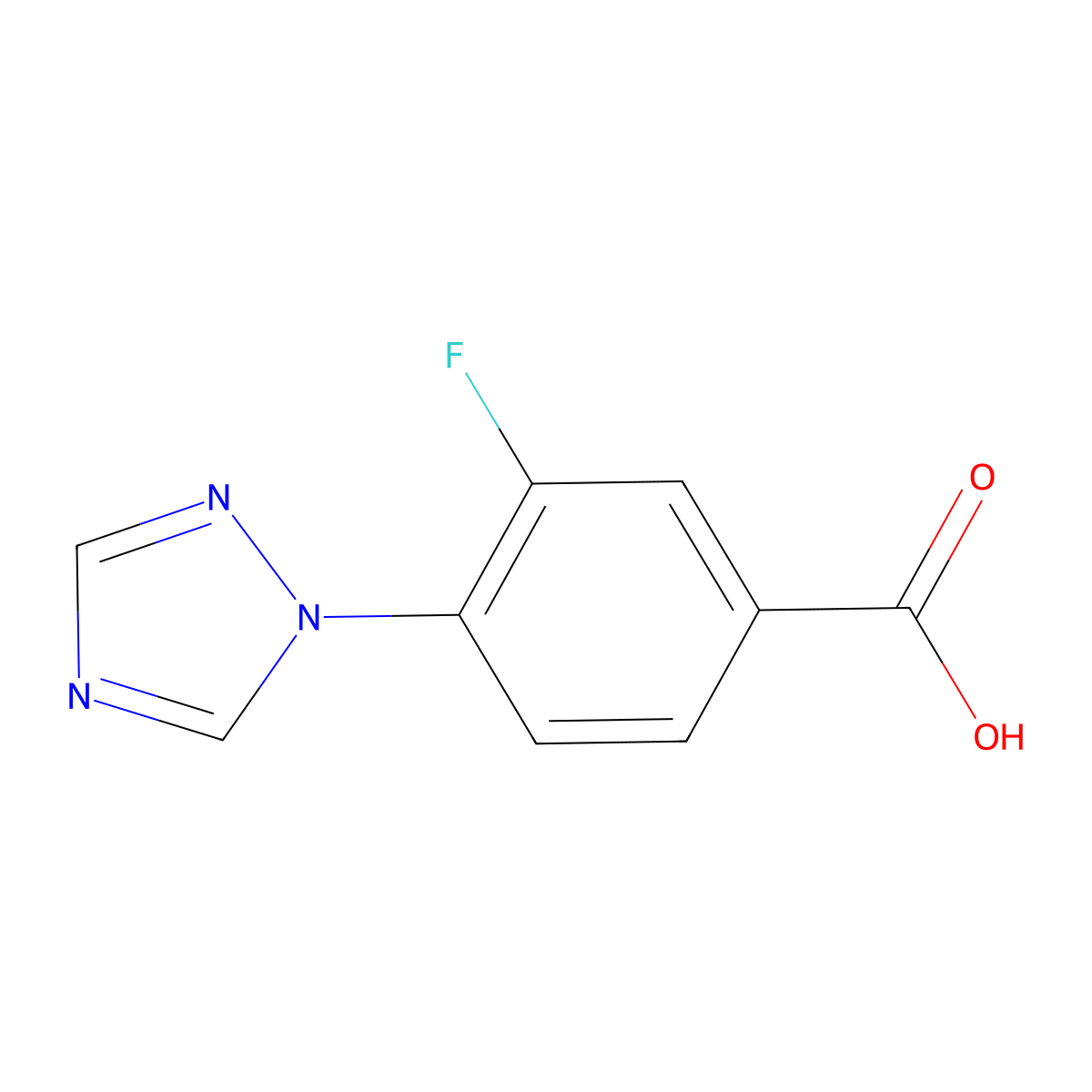 3-fluoro-4-(1H-1,2,4-triazol-1-yl)benzoic acid molecular structure, CAS 1020934-33-1