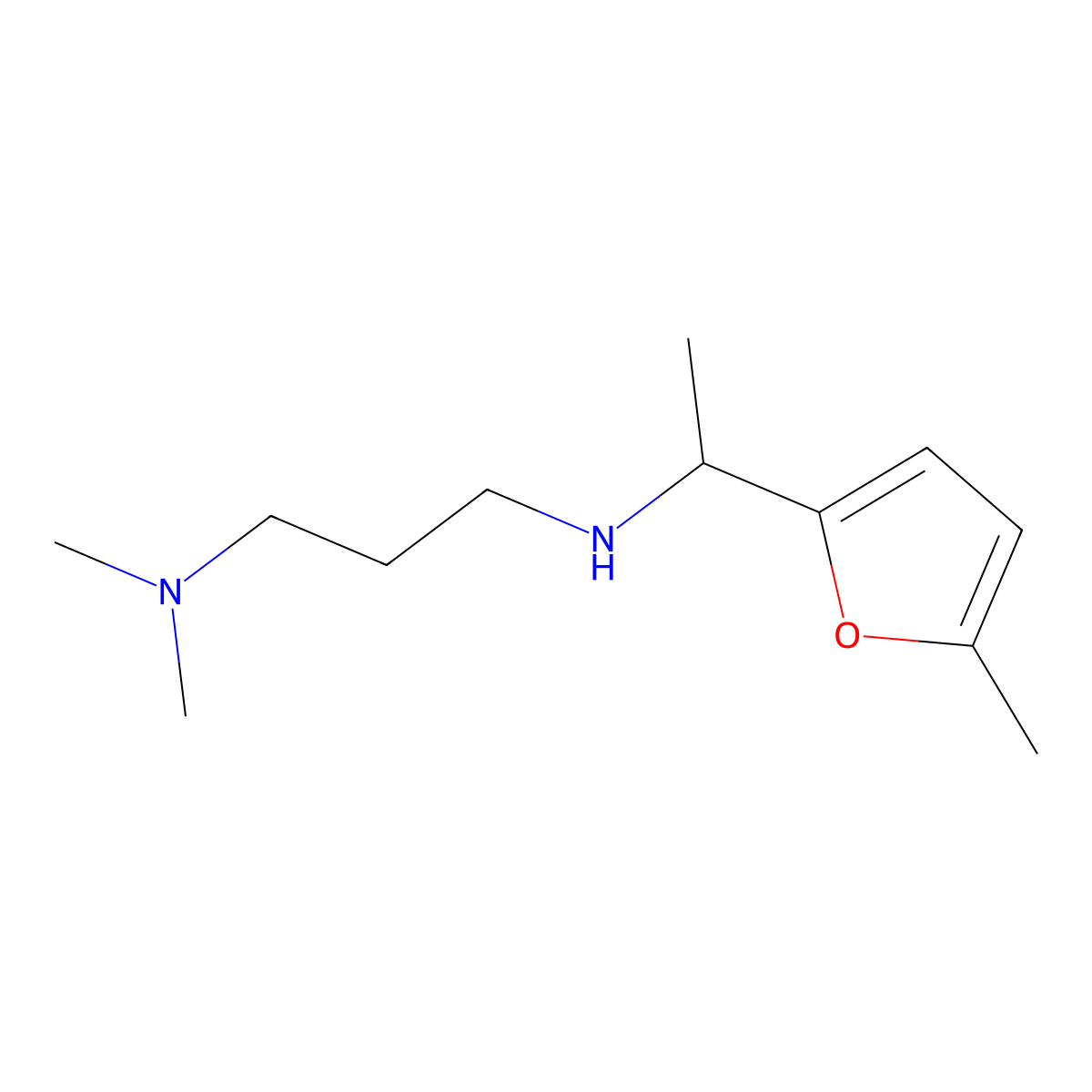 [3-(Dimethylamino)propyl][1-(5-methylfuran-2-YL)ethyl]amine molecular structure, CAS 1020935-23-2