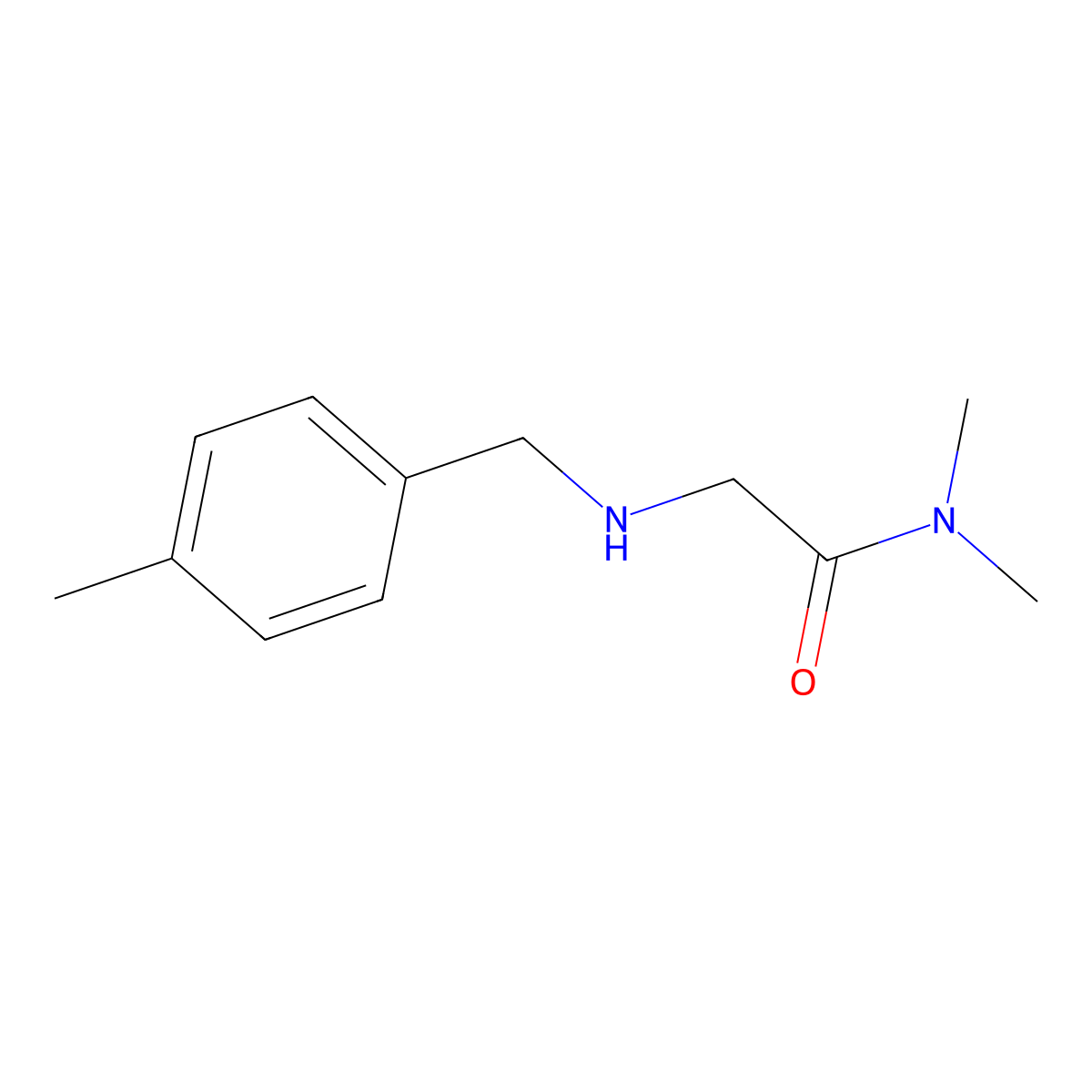 N,N-Dimethyl-2-{[(4-methylphenyl)methyl]amino}acetamide molecular structure, CAS 1020937-66-9