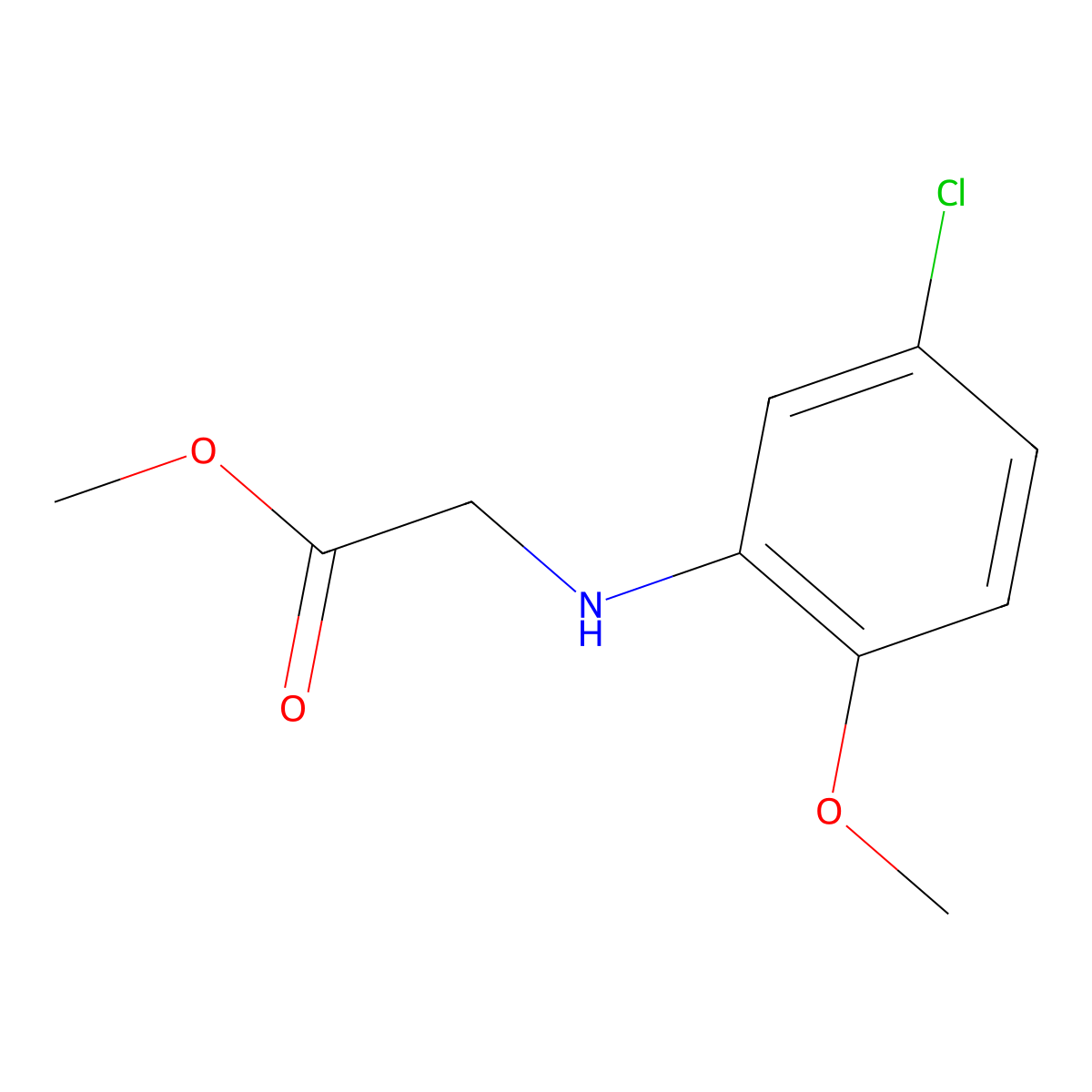 Methyl 2-[(5-chloro-2-methoxyphenyl)amino]acetate molecular structure, CAS 1020940-28-6