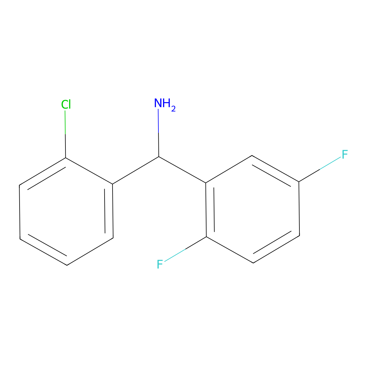 (2-Chlorophenyl)(2,5-difluorophenyl)methanamine molecular structure, CAS 1020943-59-2