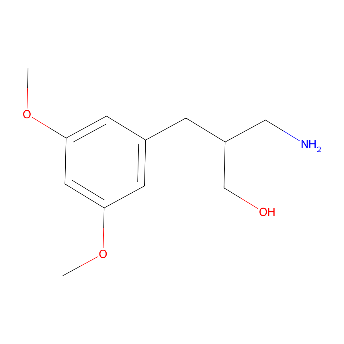 3-Amino-2-[(3,5-dimethoxyphenyl)methyl]propan-1-ol molecular structure, CAS 1020943-78-5