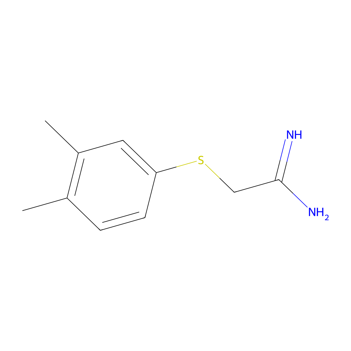2-[(3,4-Dimethylphenyl)sulfanyl]ethanimidamide molecular structure, CAS 1020944-29-9