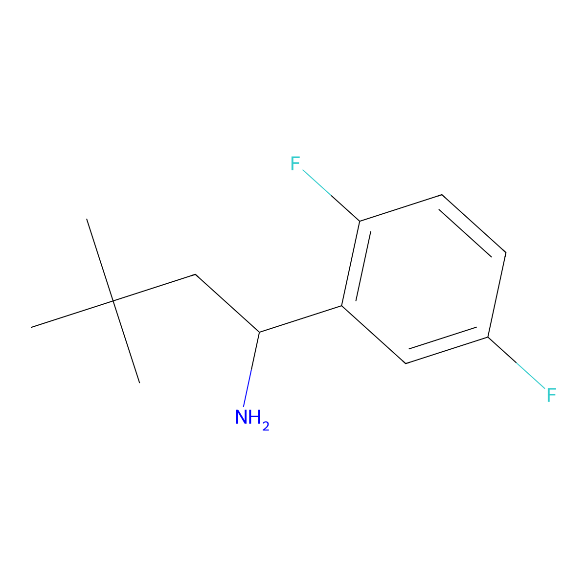 1-(2,5-Difluorophenyl)-3,3-dimethylbutan-1-amine molecular structure, CAS 1020944-31-3