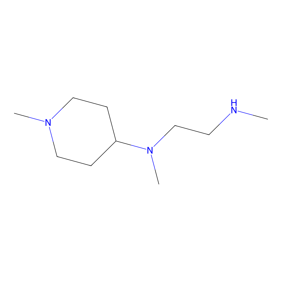 N,1-dimethyl-N-[2-(methylamino)ethyl]piperidin-4-amine molecular structure, CAS 1020945-27-0