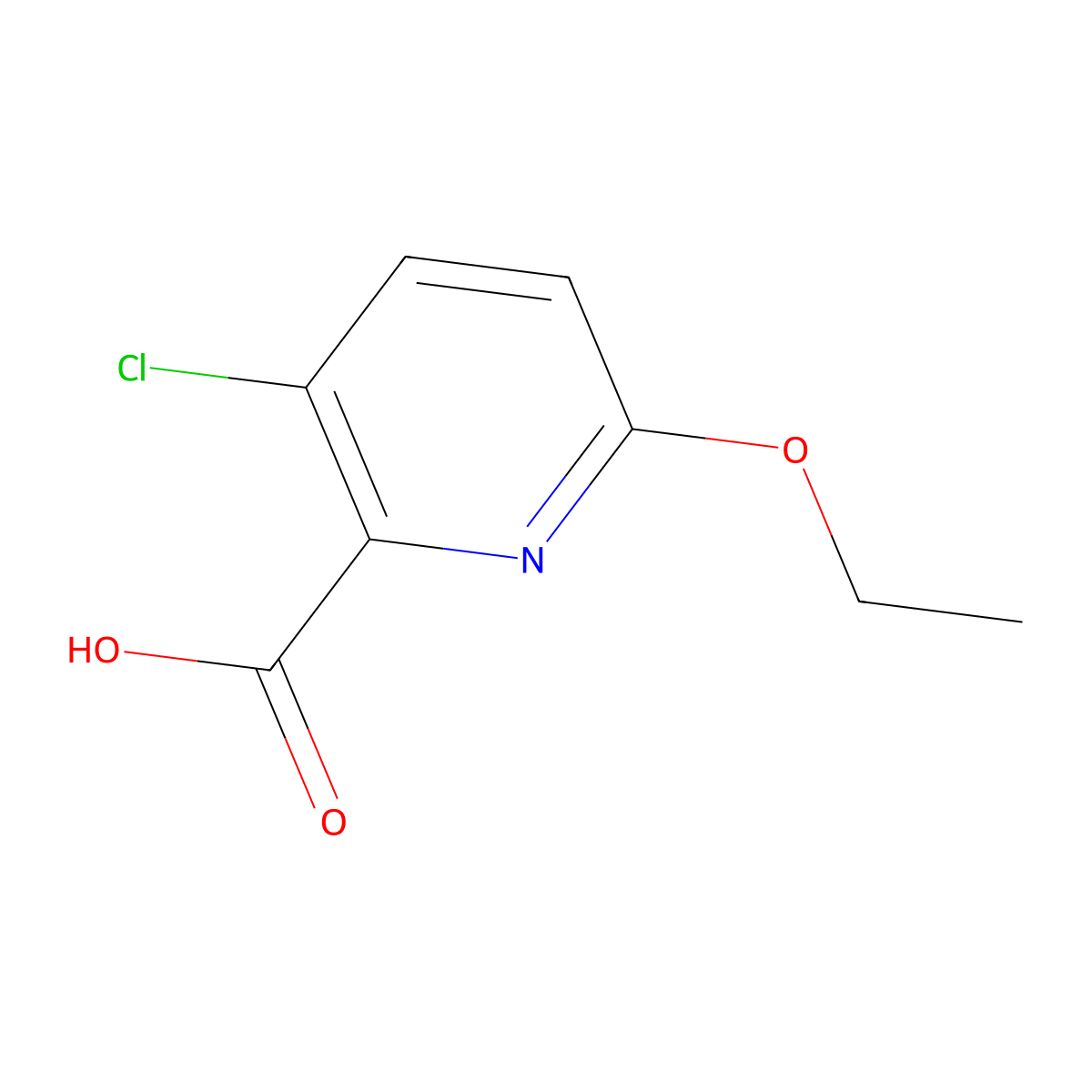 3-Chloro-6-ethoxypyridine-2-carboxylic acid molecular structure, CAS 1020945-92-9