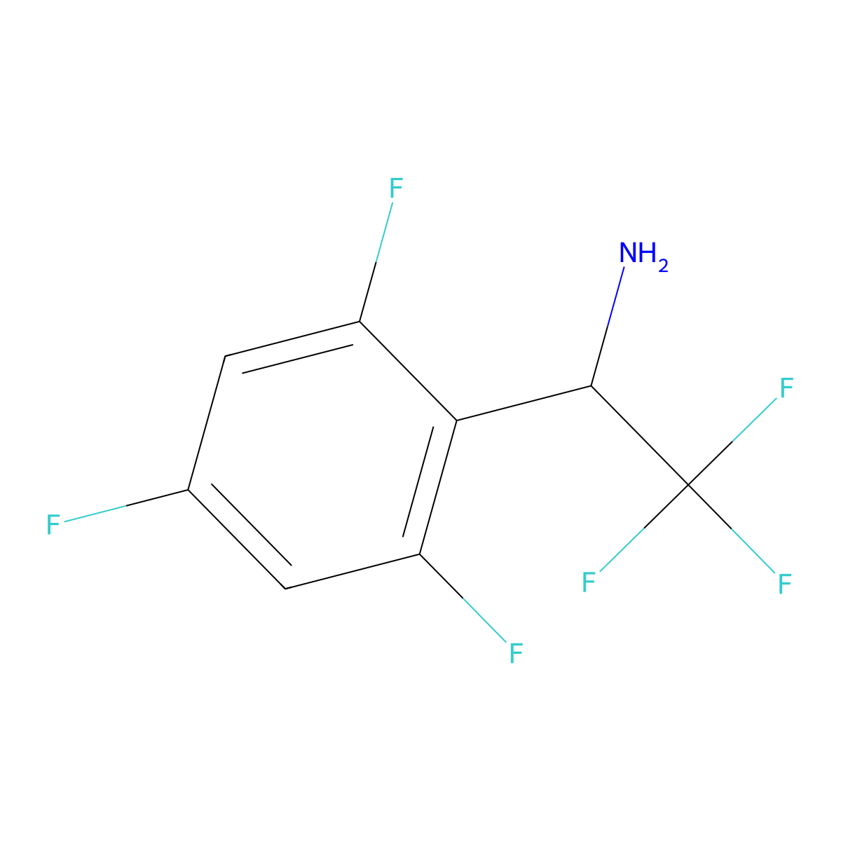 2,2,2-Trifluoro-1-(2,4,6-trifluorophenyl)ethan-1-amine molecular structure, CAS 1020946-05-7