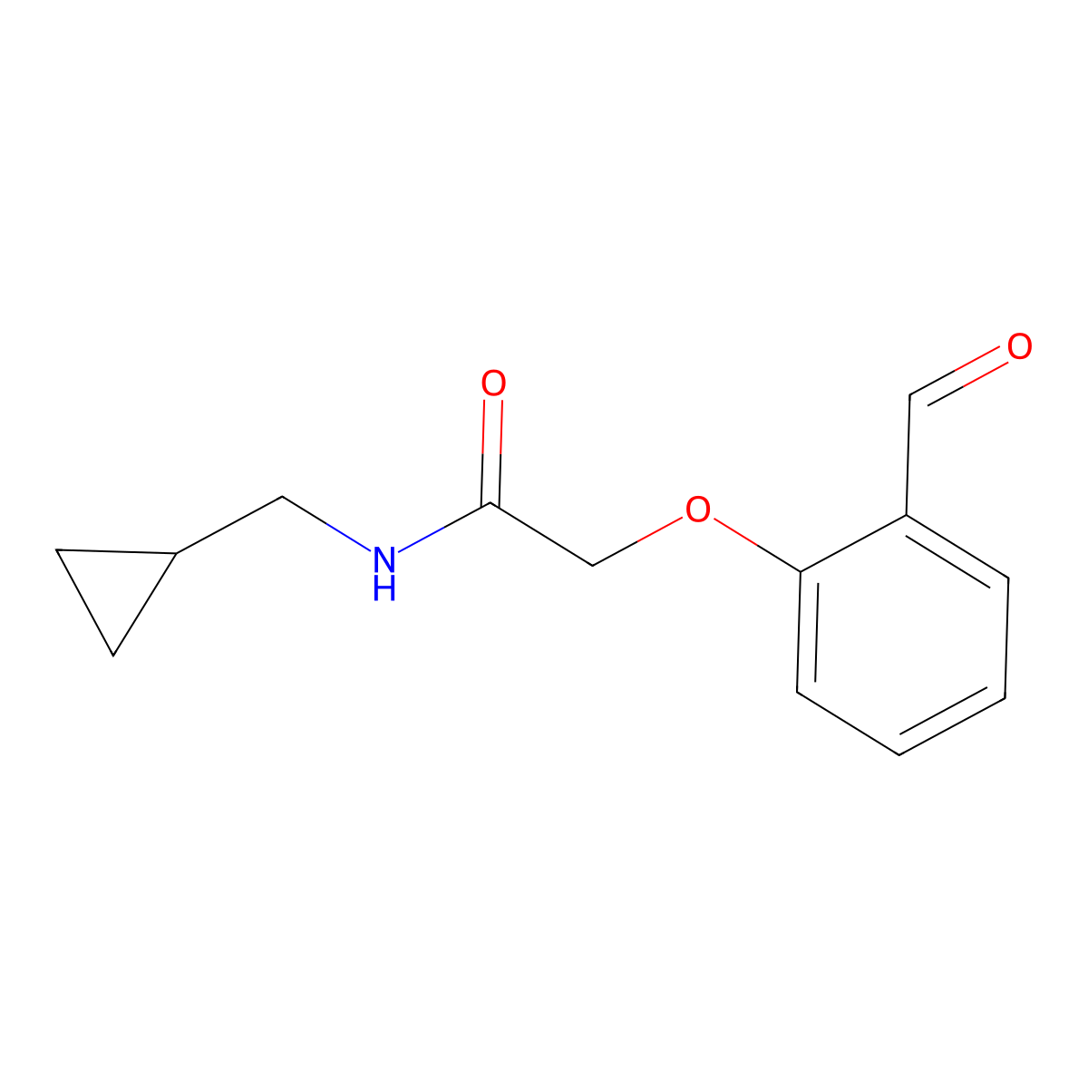N-(cyclopropylmethyl)-2-(2-formylphenoxy)acetamide molecular structure, CAS 1020948-00-8
