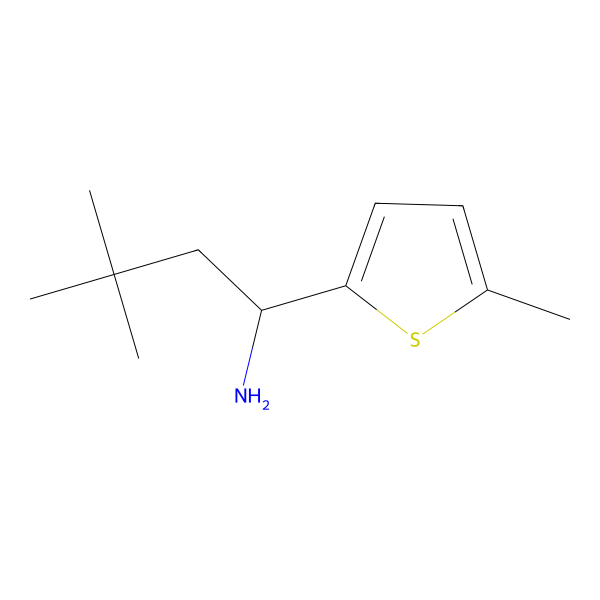 3,3-Dimethyl-1-(5-methylthiophen-2-yl)butan-1-amine molecular structure, CAS 1020948-05-3