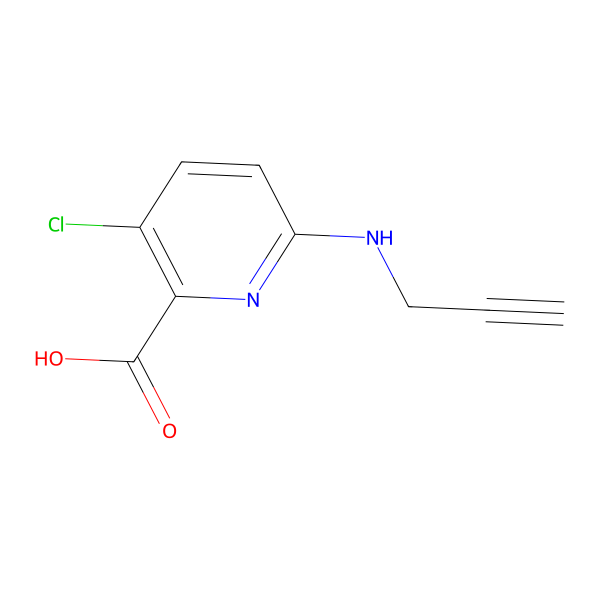 3-Chloro-6-(prop-2-yn-1-ylamino)picolinic acid molecular structure, CAS 1020948-43-9