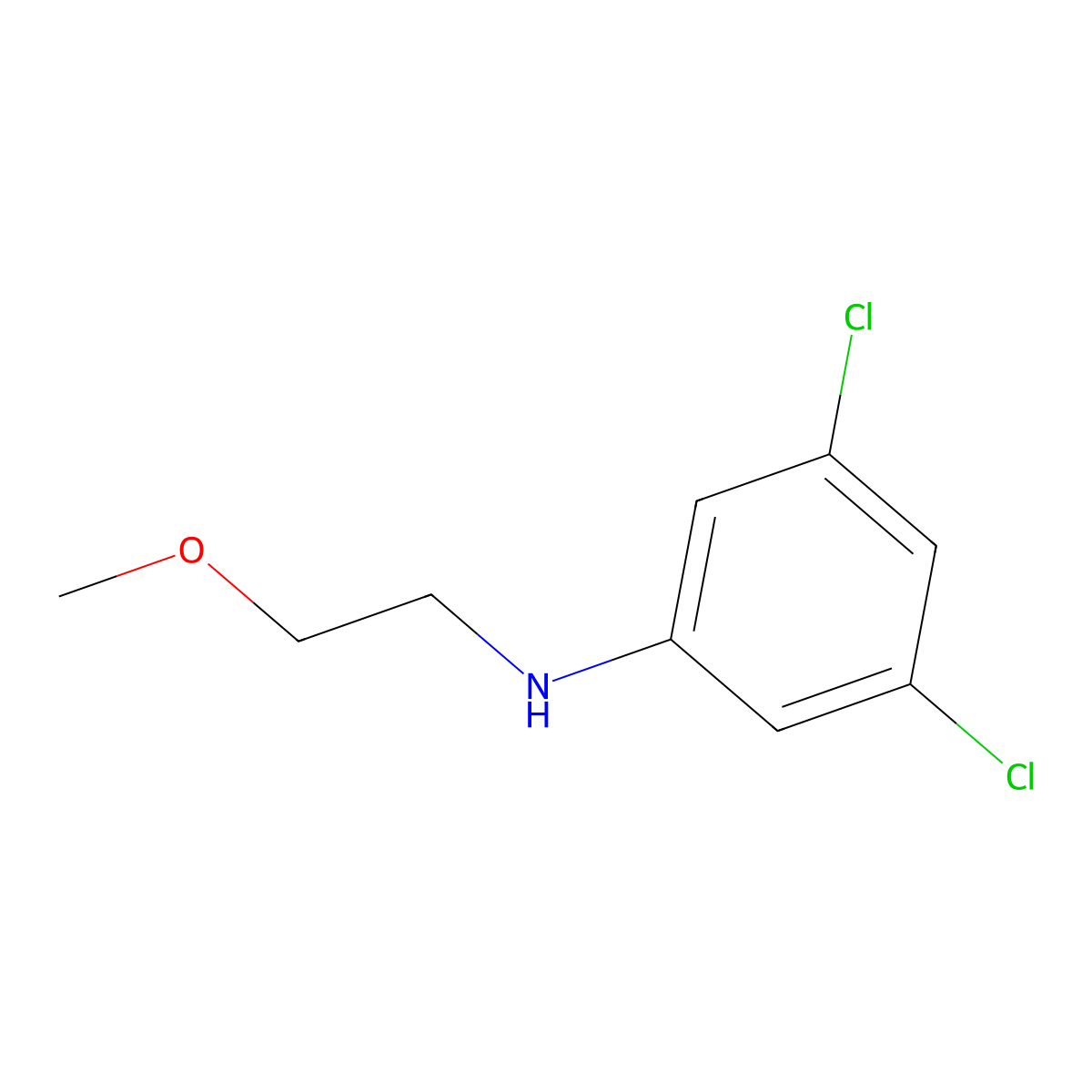 3,5-dichloro-N-(2-methoxyethyl)aniline molecular structure, CAS 1020955-00-3