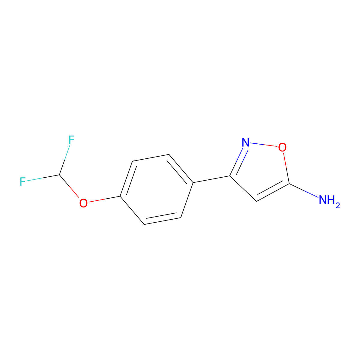 3-[4-(Difluoromethoxy)phenyl]-1,2-oxazol-5-amine molecular structure, CAS 1020955-05-8