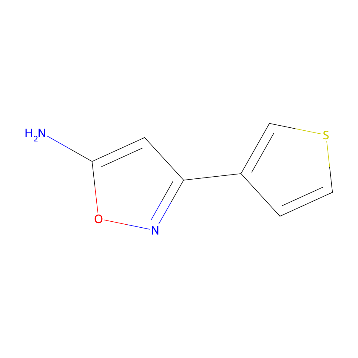 3-(Thiophen-3-yl)-1,2-oxazol-5-amine molecular structure, CAS 1020955-36-5