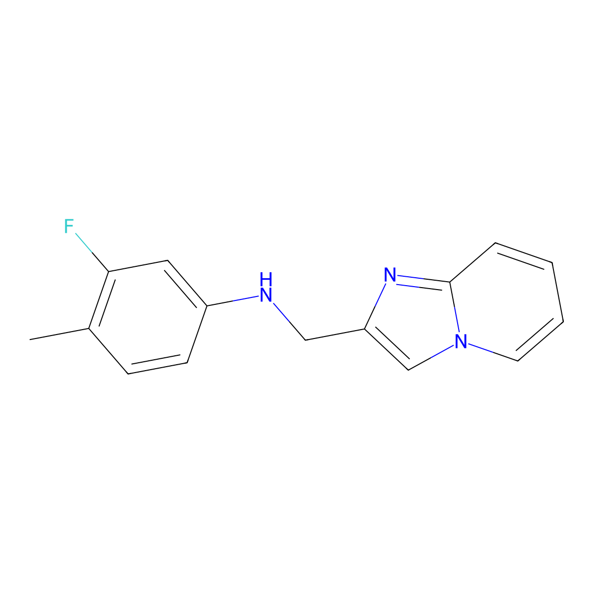 3-fluoro-N-(imidazo[1,2-a]pyridin-2-ylmethyl)-4-methylaniline molecular structure, CAS 1020955-83-2