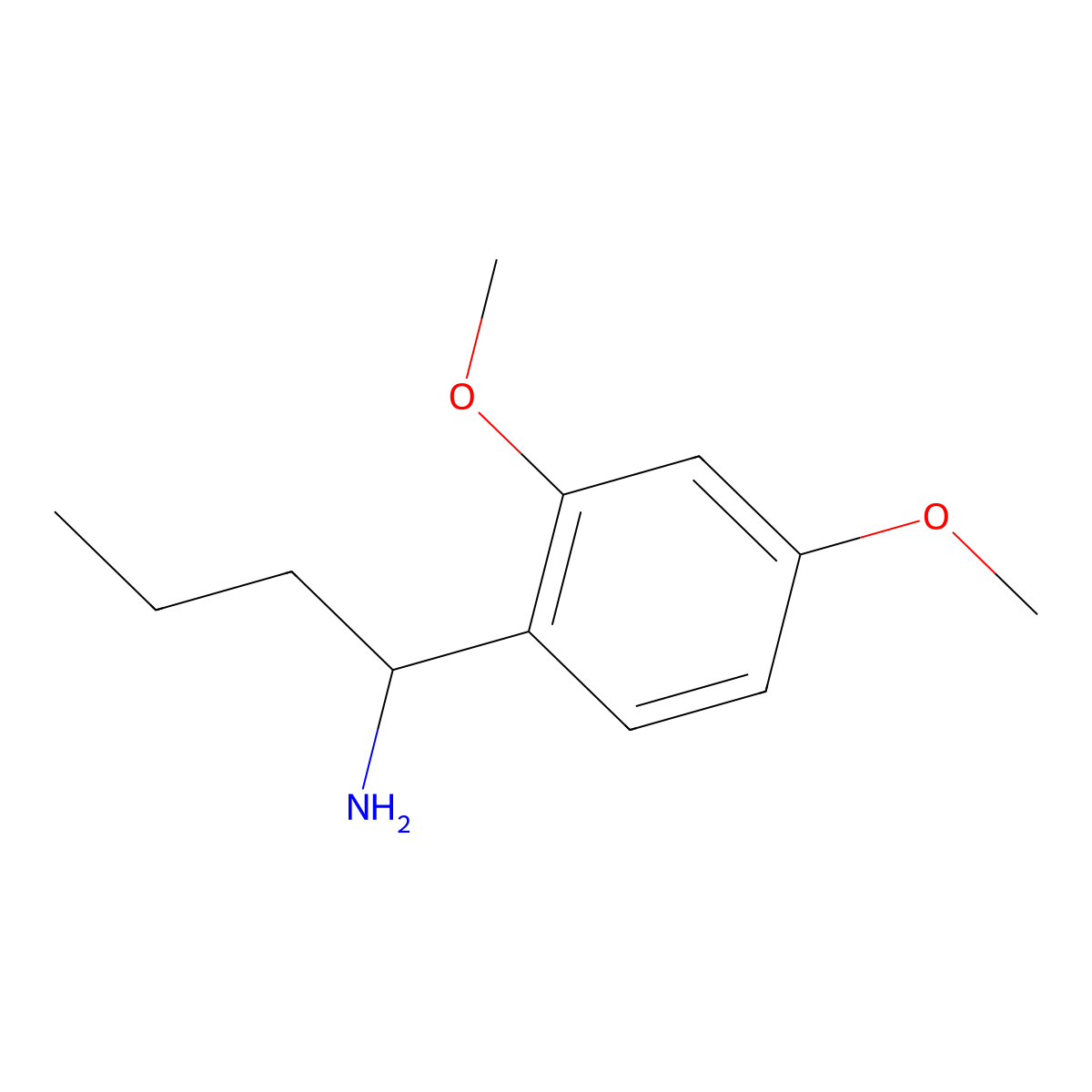 1-(2,4-Dimethoxyphenyl)butan-1-amine molecular structure, CAS 1020955-96-7