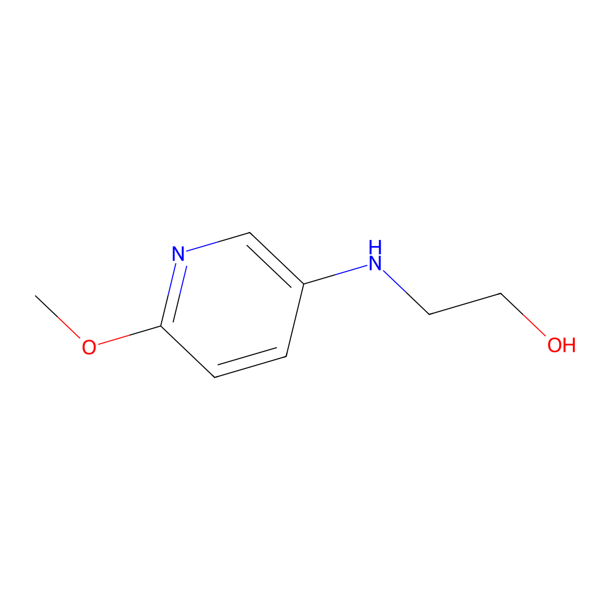 2-[(6-Methoxypyridin-3-yl)amino]ethan-1-ol molecular structure, CAS 1020955-98-9