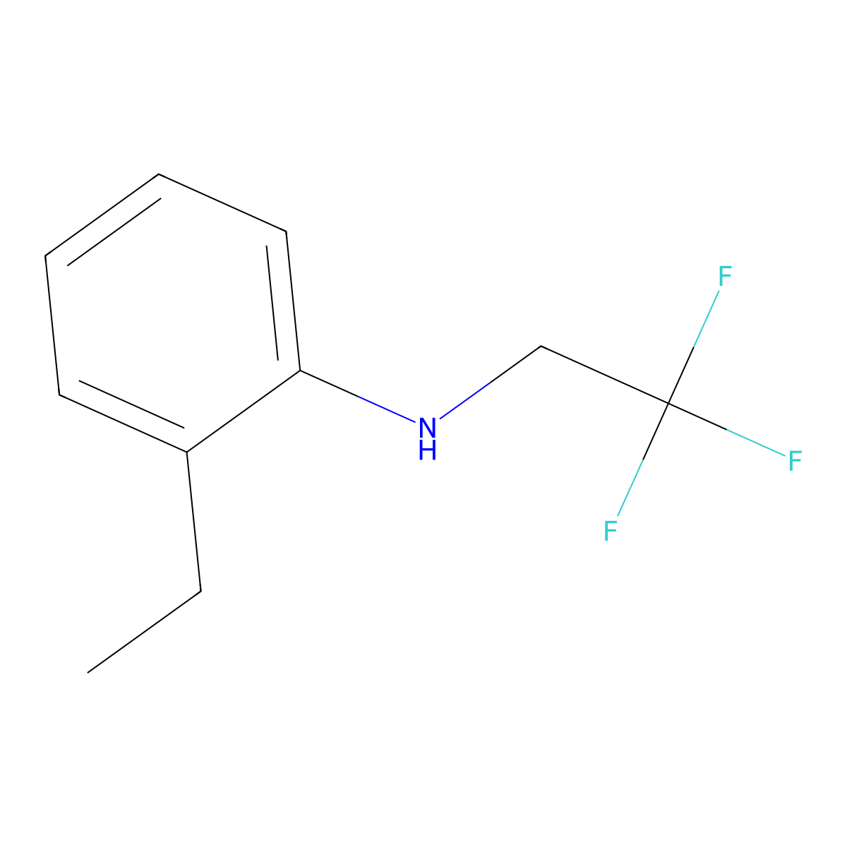 2-ethyl-N-(2,2,2-trifluoroethyl)aniline molecular structure, CAS 1020956-39-1