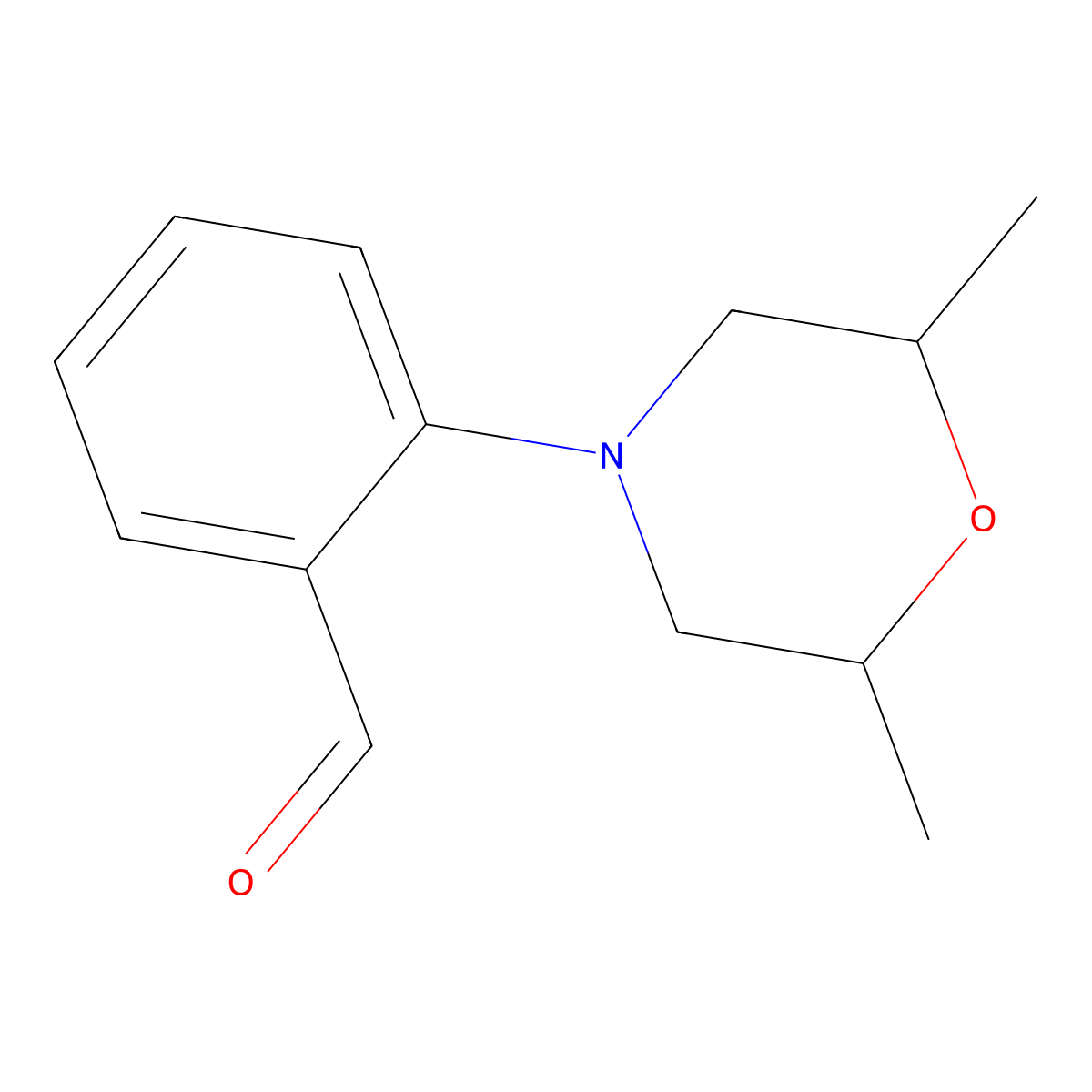 2-(2,6-Dimethylmorpholin-4-yl)benzaldehyde molecular structure, CAS 1020957-43-0