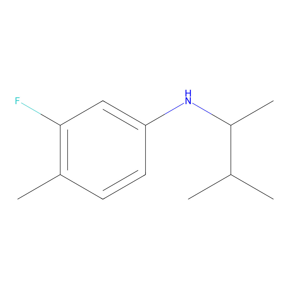 3-fluoro-4-methyl-N-(3-methylbutan-2-yl)aniline molecular structure, CAS 1020957-56-5