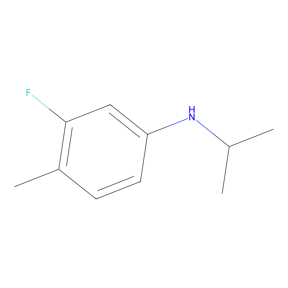 3-fluoro-4-methyl-N-(propan-2-yl)aniline molecular structure, CAS 1020957-64-5