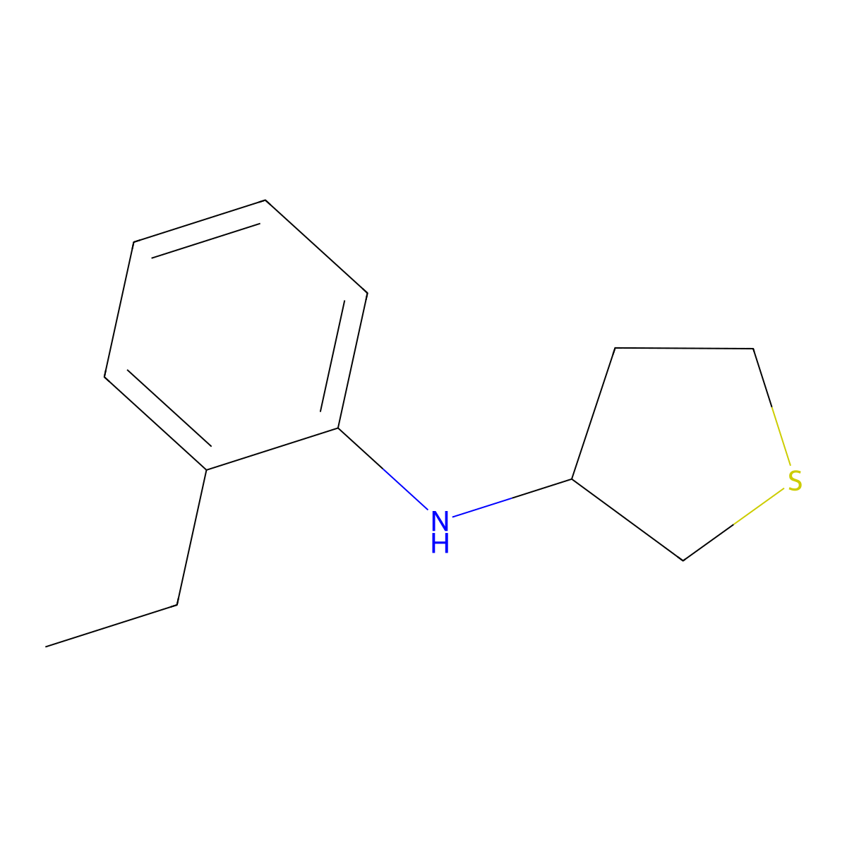 N-(2-ethylphenyl)thiolan-3-amine molecular structure, CAS 1020958-76-2