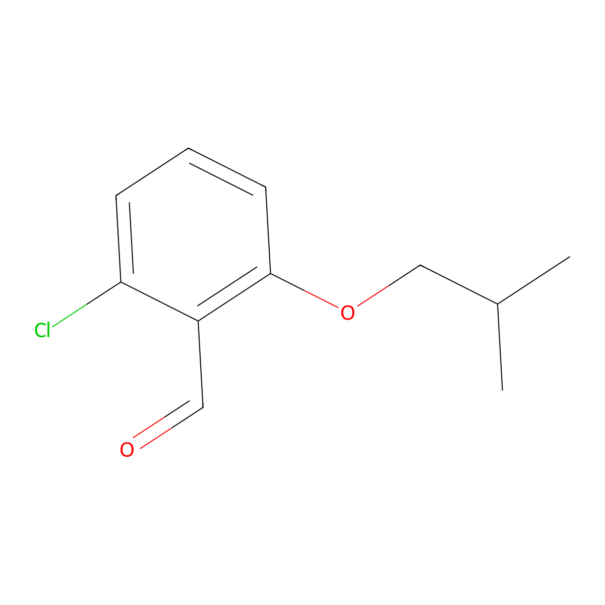 2-Chloro-6-isobutoxybenzaldehyde molecular structure, CAS 1020960-35-3