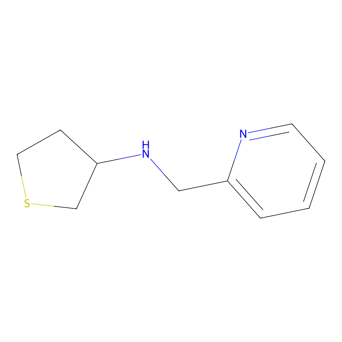 N-(pyridin-2-ylmethyl)thiolan-3-amine molecular structure, CAS 1020960-38-6