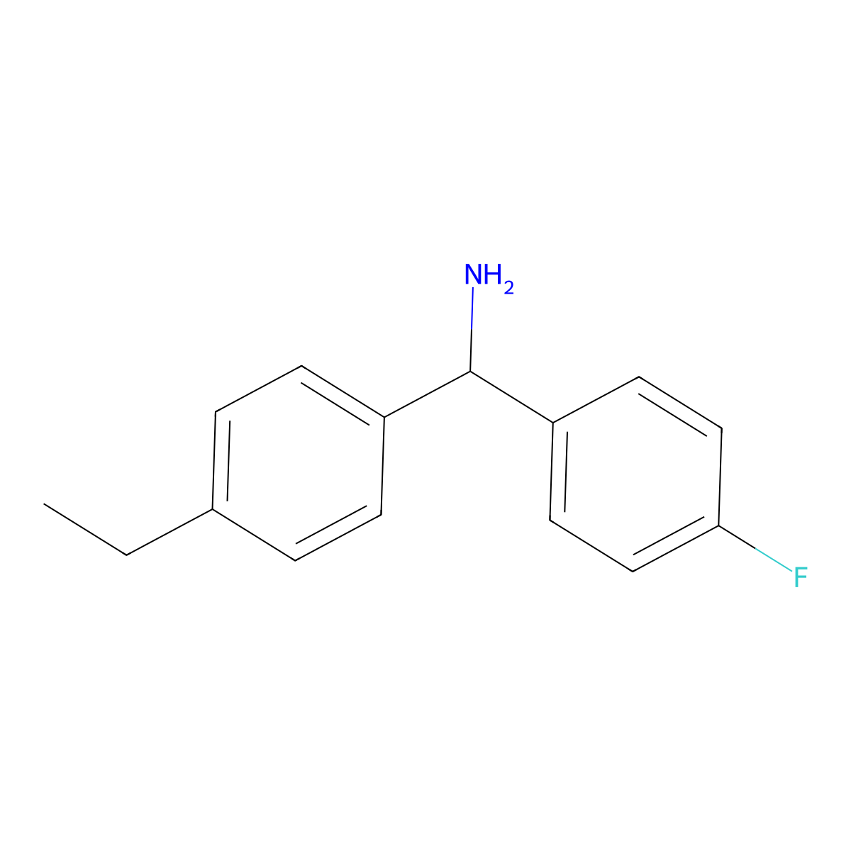 (4-Ethylphenyl)(4-fluorophenyl)methanamine molecular structure, CAS 1020962-19-9