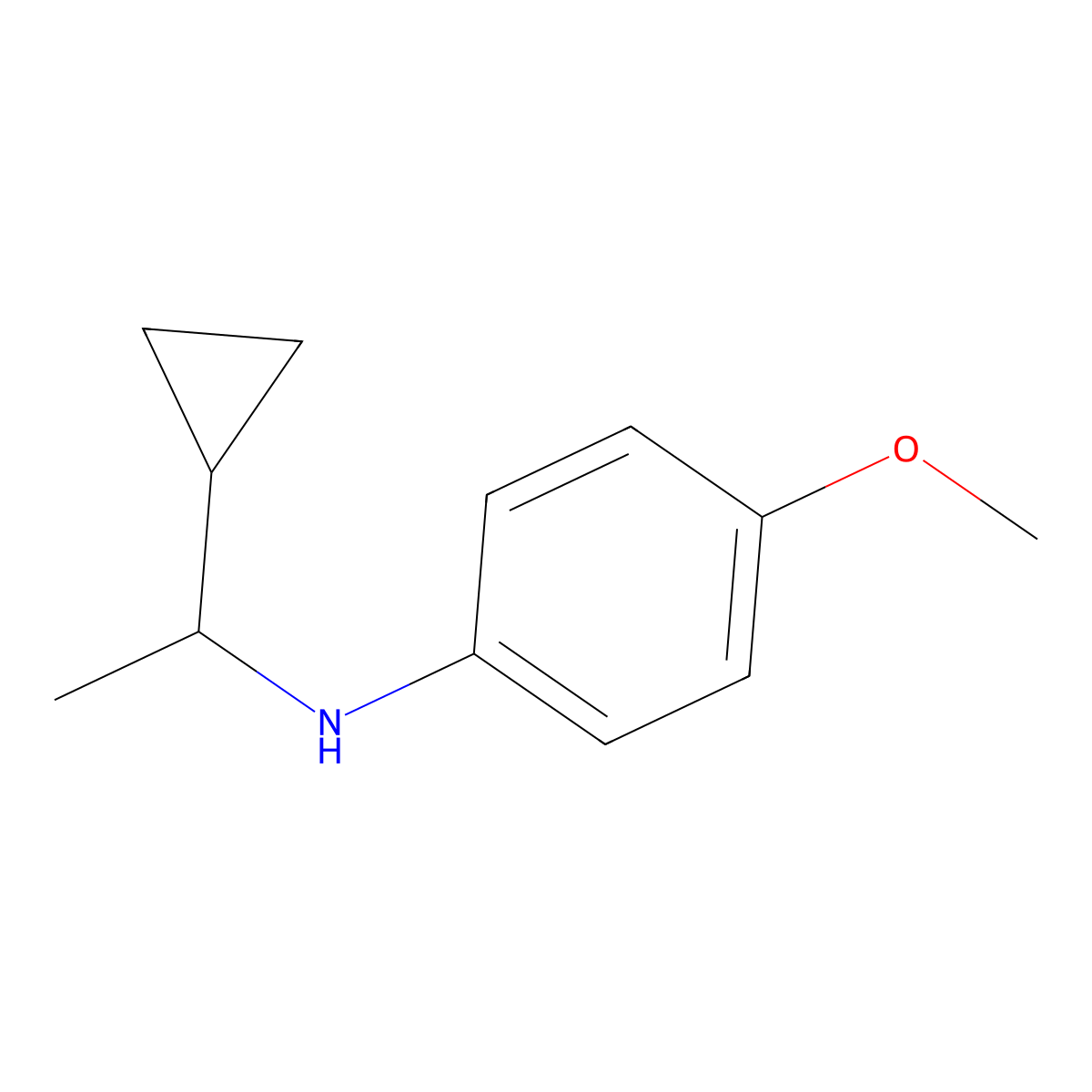 N-(1-cyclopropylethyl)-4-methoxyaniline molecular structure, CAS 1020962-38-2
