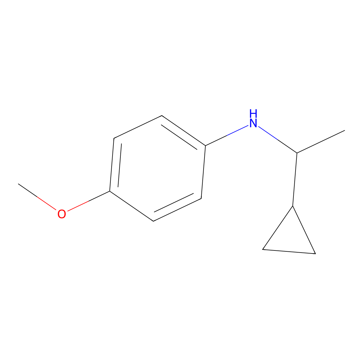 N-(1-cyclopropylethyl)-4-methoxyaniline molecular structure, CAS 1020962-38-2