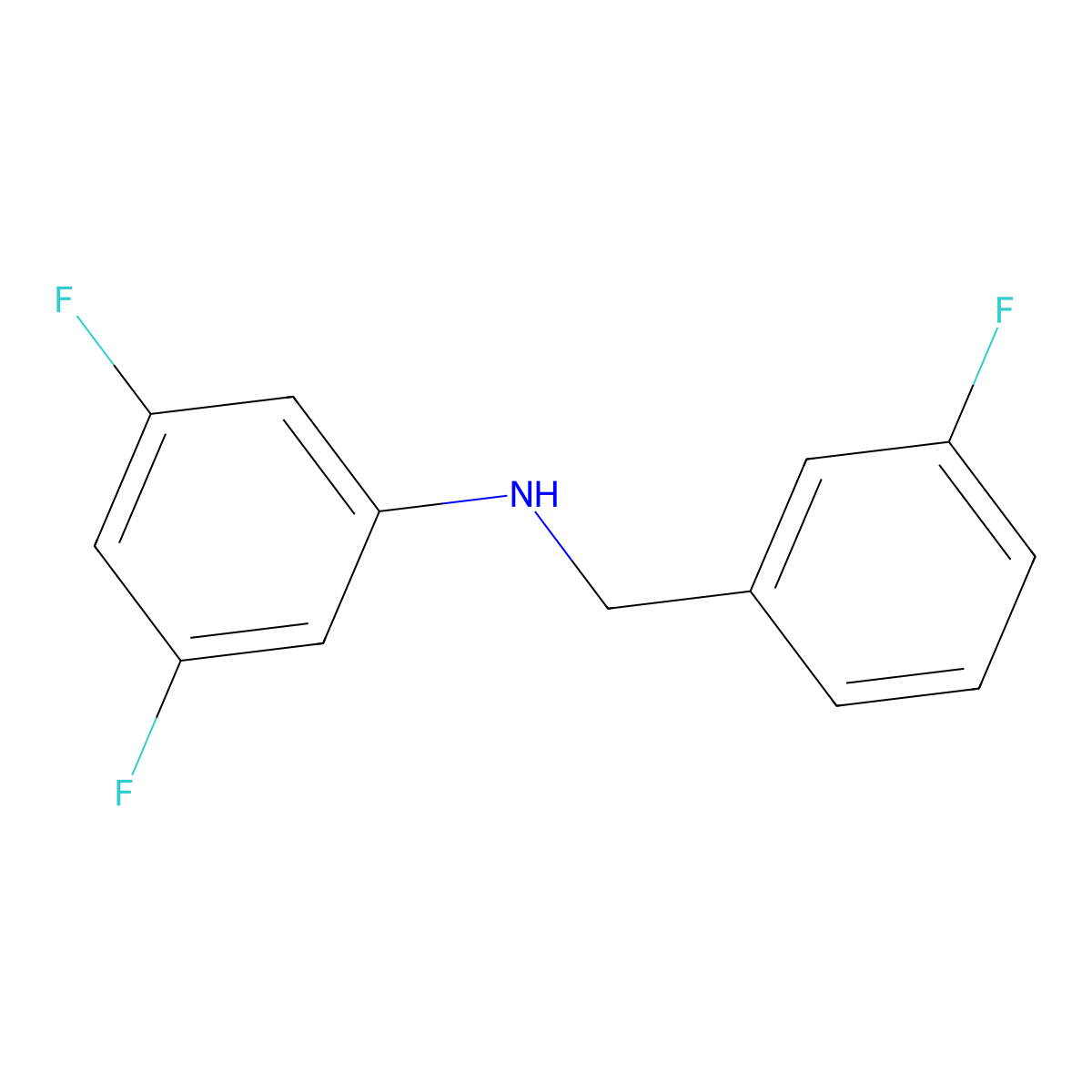 3,5-Difluoro-N-(3-fluorobenzyl)aniline molecular structure, CAS 1020962-48-4