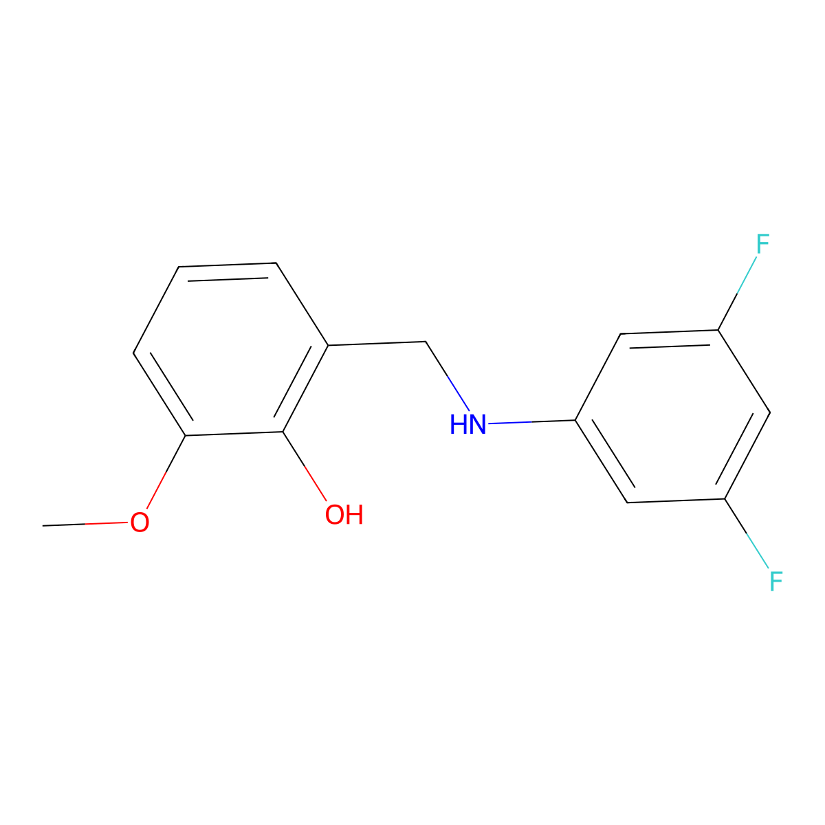 2-{[(3,5-Difluorophenyl)amino]methyl}-6-methoxyphenol molecular structure, CAS 1020963-40-9