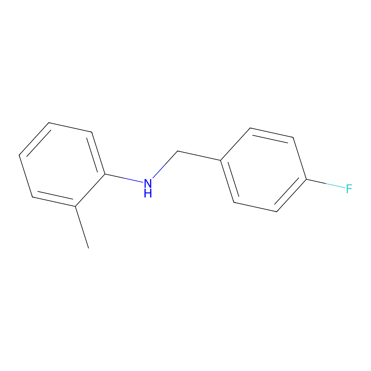 N-(4-Fluorobenzyl)-2-methylaniline molecular structure, CAS 1020963-78-3