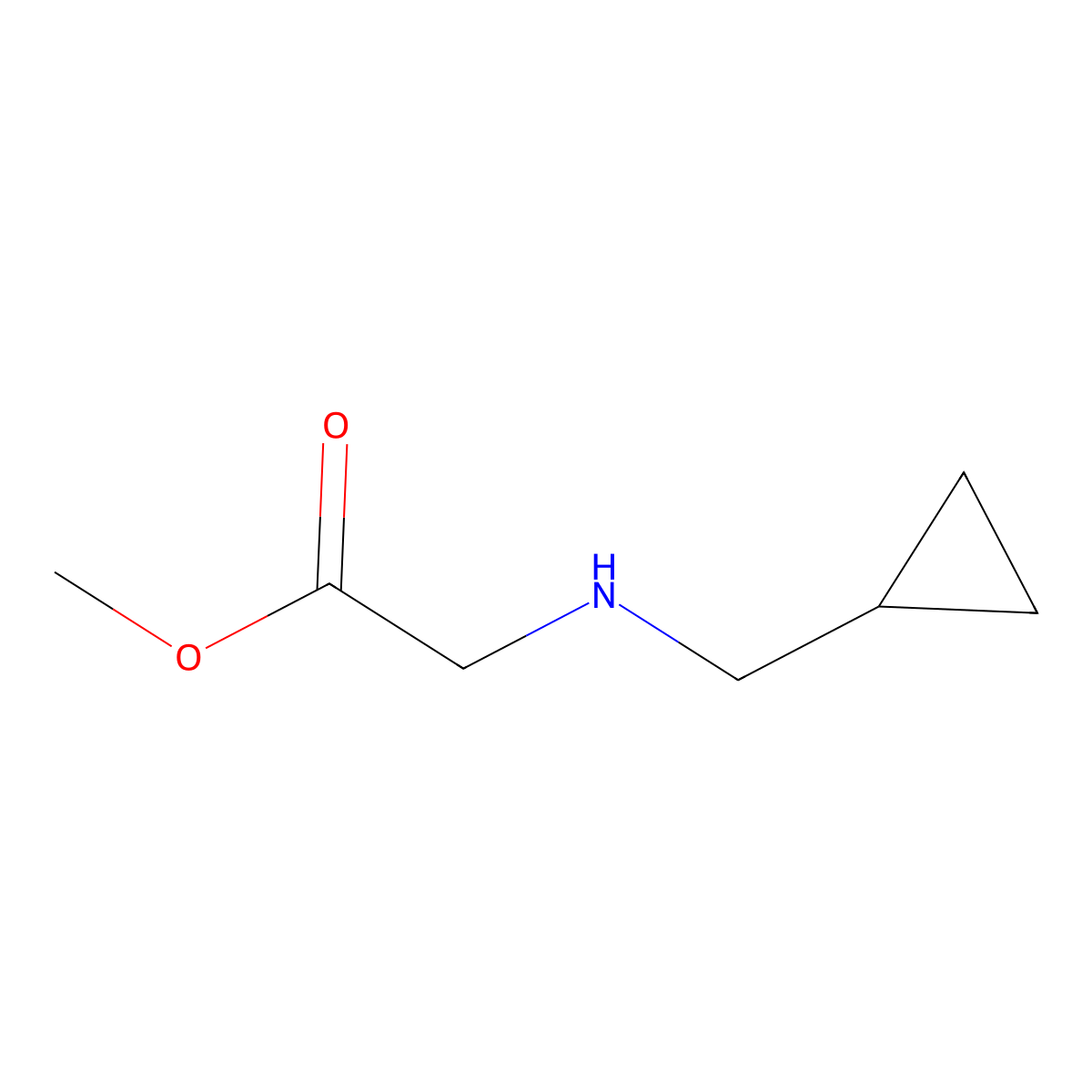 Methyl 2-[(cyclopropylmethyl)amino]acetate molecular structure, CAS 1020963-85-2