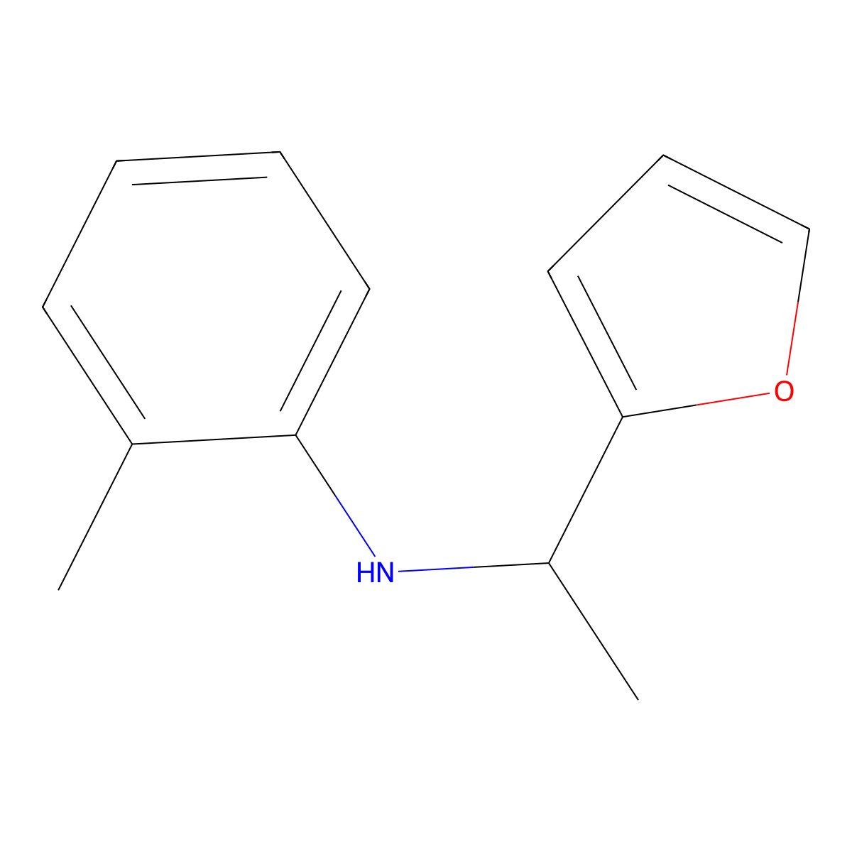 N-[1-(furan-2-yl)ethyl]-2-methylaniline molecular structure, CAS 1020964-82-2