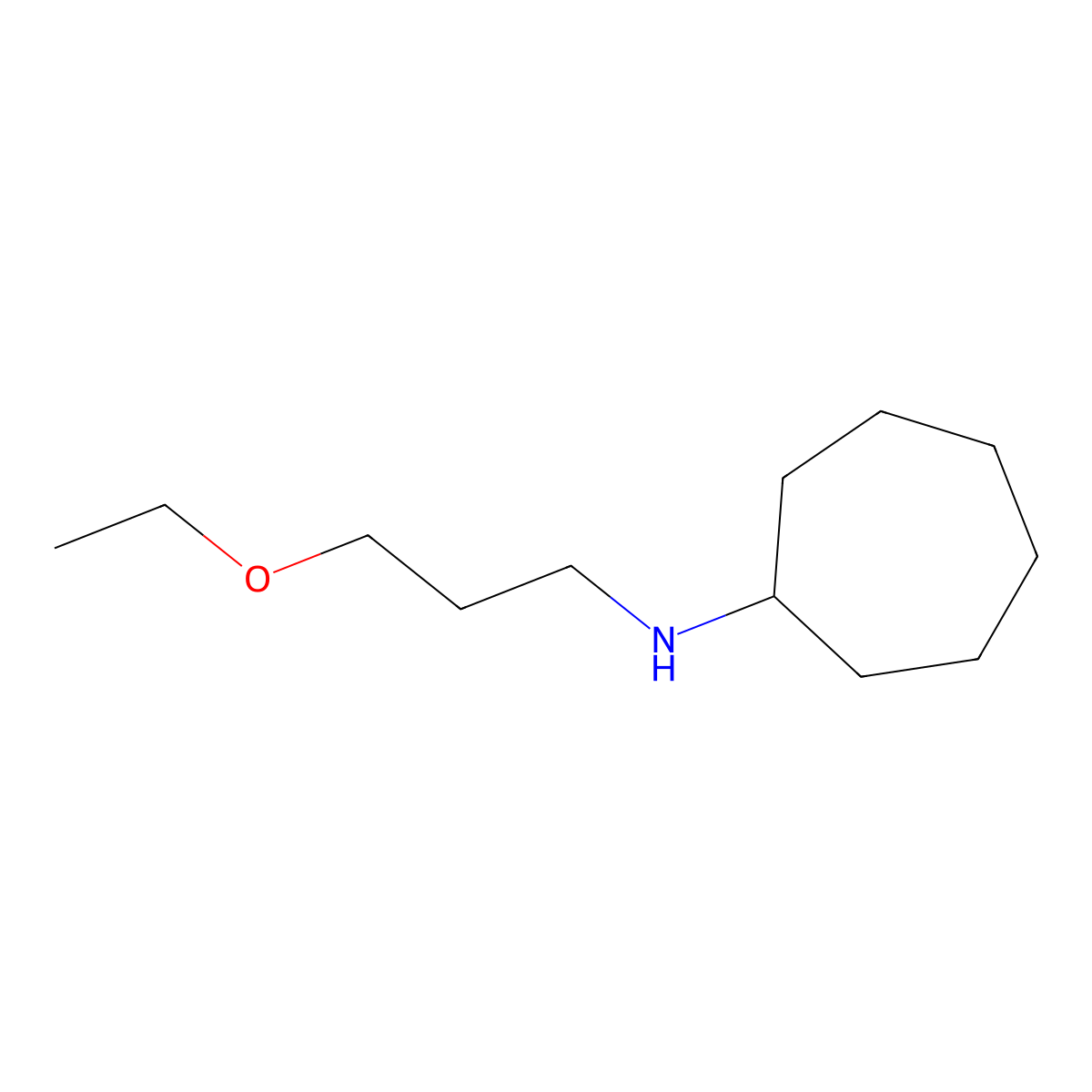 N-(3-ethoxypropyl)cycloheptanamine molecular structure, CAS 1020965-26-7
