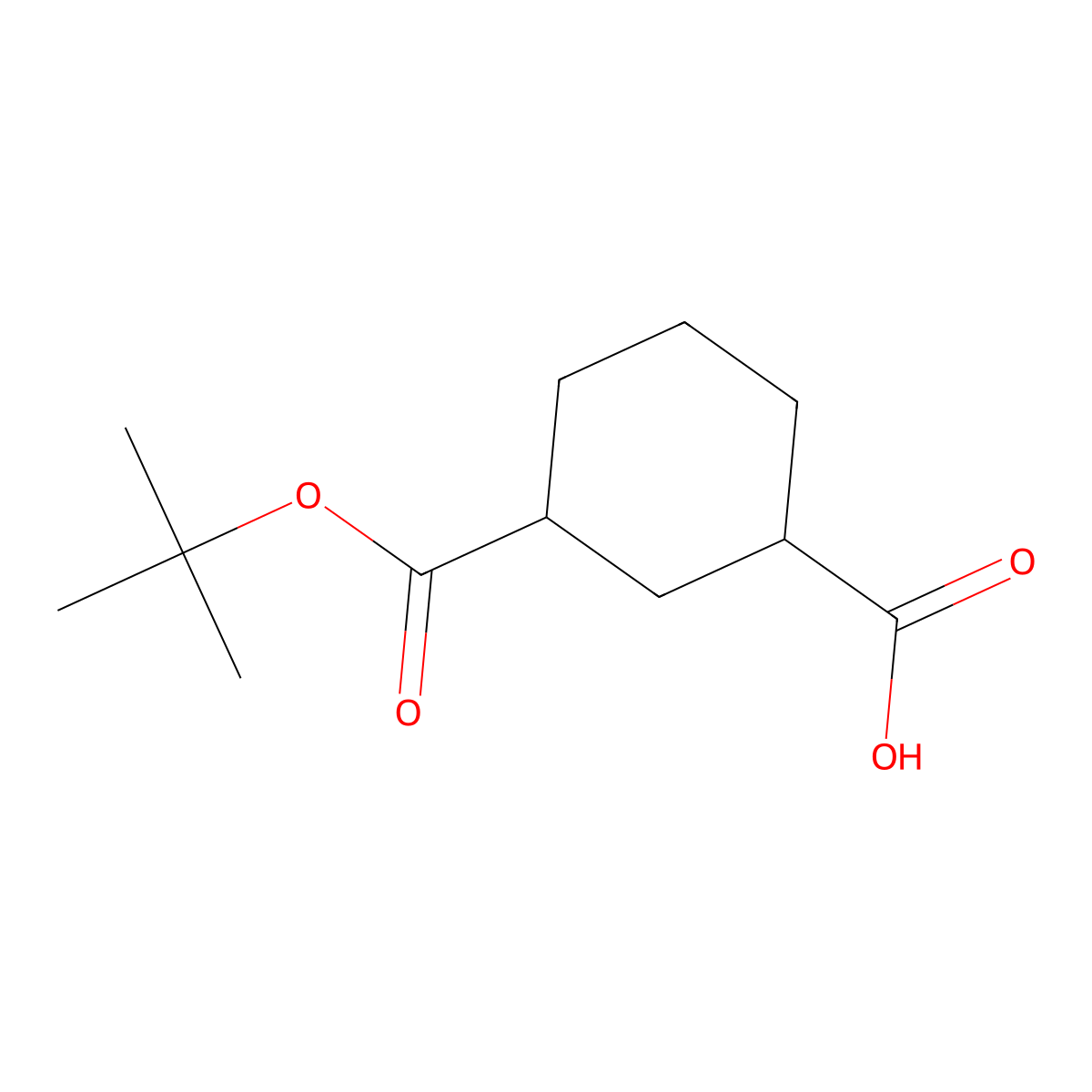 3-[(Tert-butoxy)carbonyl]cyclohexane-1-carboxylic acid molecular structure, CAS 1020965-27-8