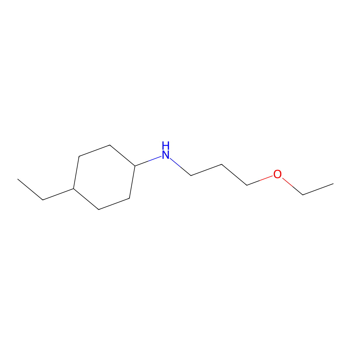 N-(3-ethoxypropyl)-4-ethylcyclohexan-1-amine molecular structure, CAS 1020965-34-7