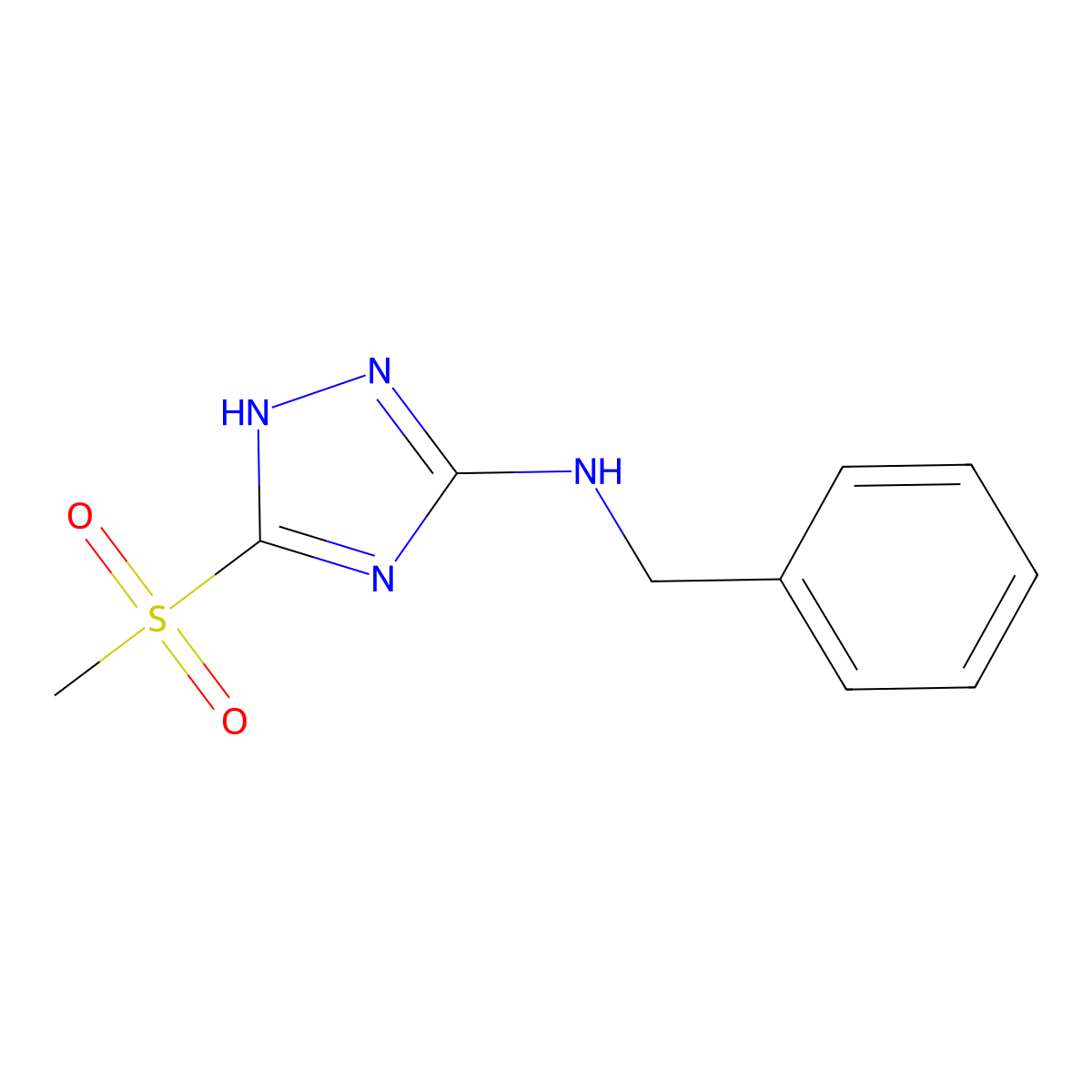N-benzyl-3-methanesulfonyl-1H-1,2,4-triazol-5-amine molecular structure, CAS 1020966-14-6