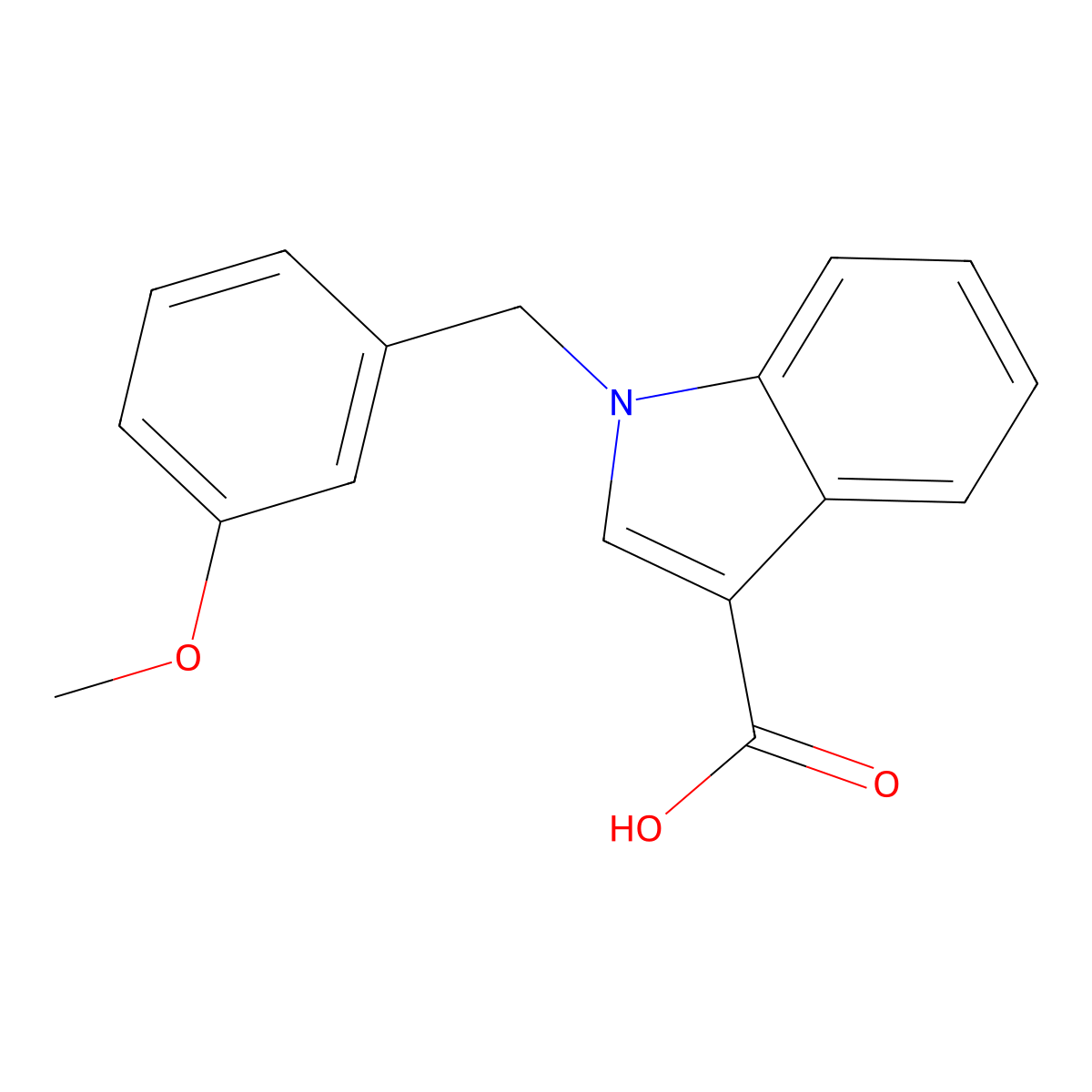 1-(3-Methoxybenzyl)-1H-indole-3-carboxylic acid molecular structure, CAS 1020967-37-6
